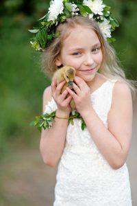 Blue Project Girl with Bird